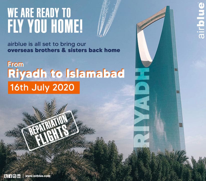 Get ready to fly from RIYADH to ISLAMABAD! We bring you back #home with more #safety more, #comfort and complete peace of mind ✨